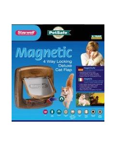  PetSafe Staywell Magnetic Deluxe Katzenklappe - Braun (4-Wege)